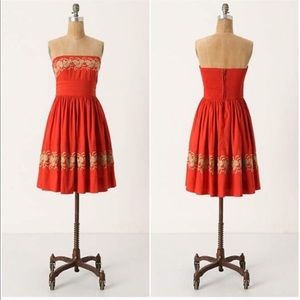 Anthropologie Girls of Savoy Strapless Dress